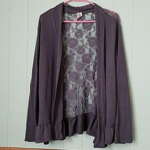 3x gray lacey cardigan